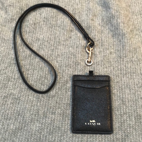 Coach Black Leather ID Lanyard - Picture 2 of 13